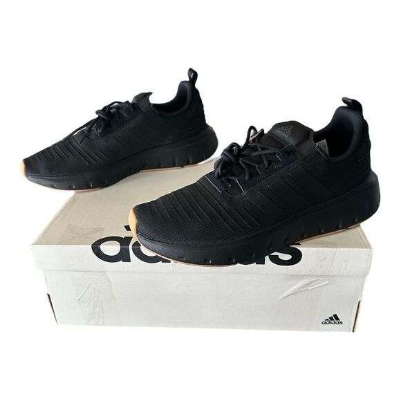 Adidas Swift Run 23 Men’s Running Shoe Core Black Black Gum IG4704 Size 11 - Picture 4 of 11